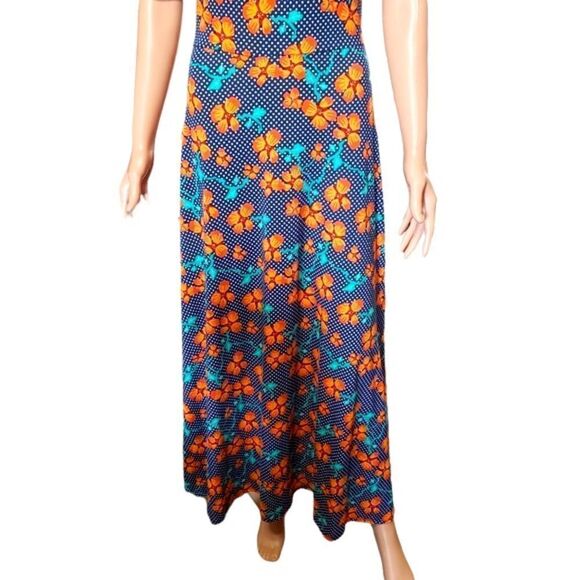 LuLaRoe Macy Polka & Floral Maxi Dress SMALL - Picture 8 of 15